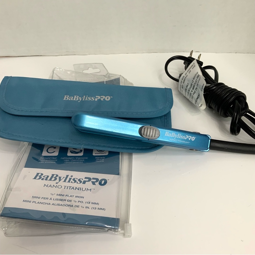 BaBylissPRO Mini Nano Titanium Flat Iron - Metallic Blue